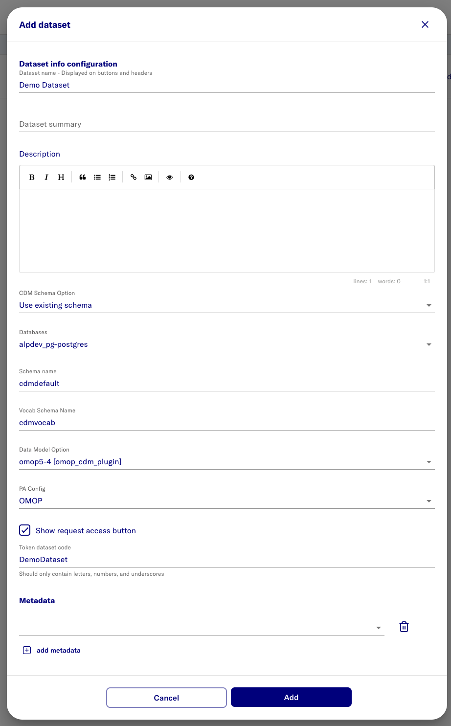Add Dataset